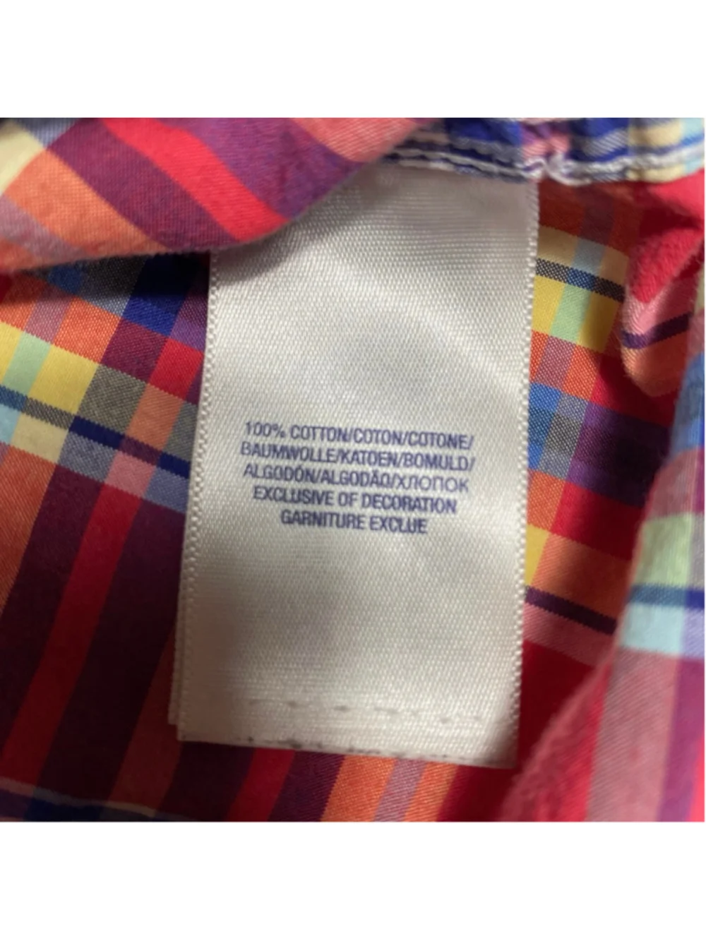 Boys Ralph Lauren Plaid Button Down Shirt L (14-16) Red Blue Yellow